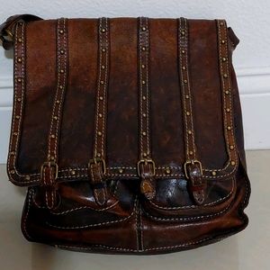 Patricia Nash brown leather bag in good used condi